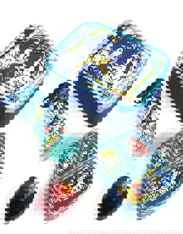 Sonic the Hedgehog Girls Blue Sonic , Tails & Knuckles Placement Print Lunch Bag Bottle and Snack Pot (One Size)