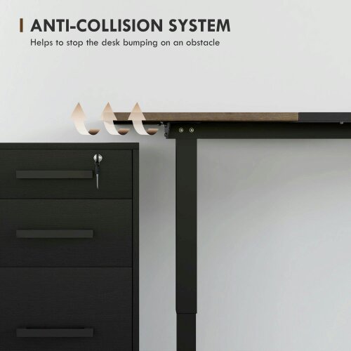 Wyld Haus Moratti 140cm Metal Black Adjustable Electric Standing Desk With LED Display