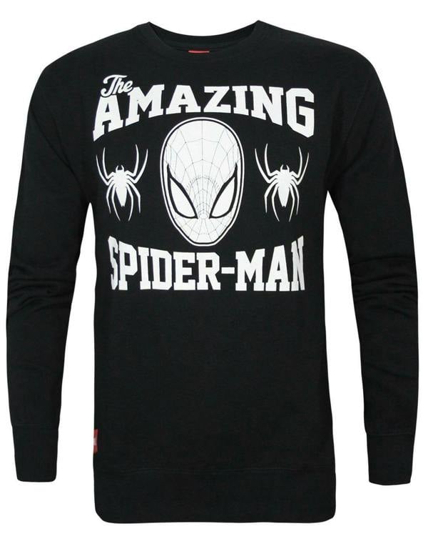Marvel Mens Black Spider-Man Sweatshirt