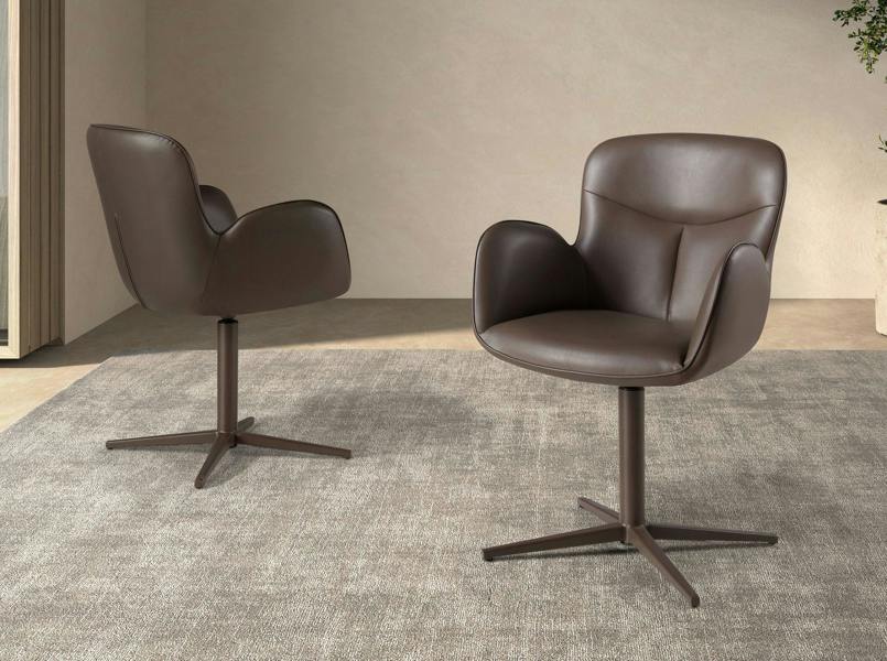 Angel Cerdá Swivel Chair in Chocolate Brown Leatherette 4205