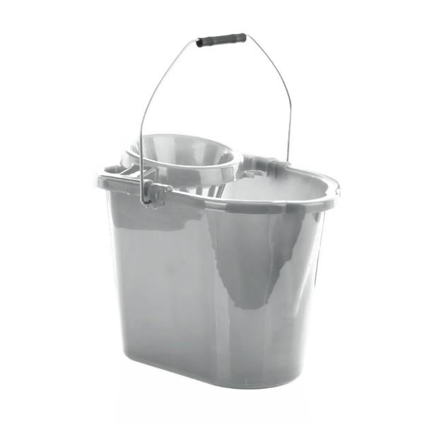 Leecroft Budget Oblong Mop Bucket Silver 14L - One Colour - 
