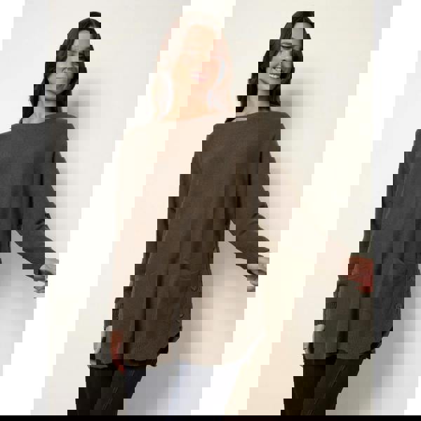 Blue Vanilla Pocket Slash Neck Jumper