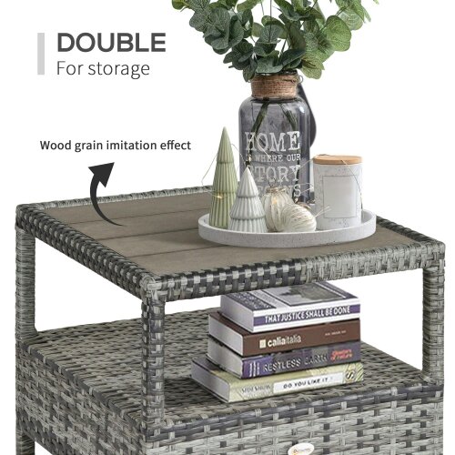 Wyld Haus Nodika Rattan Grey 2 Seater Outdoor Bistro Set with Reclining Armchairs and Table