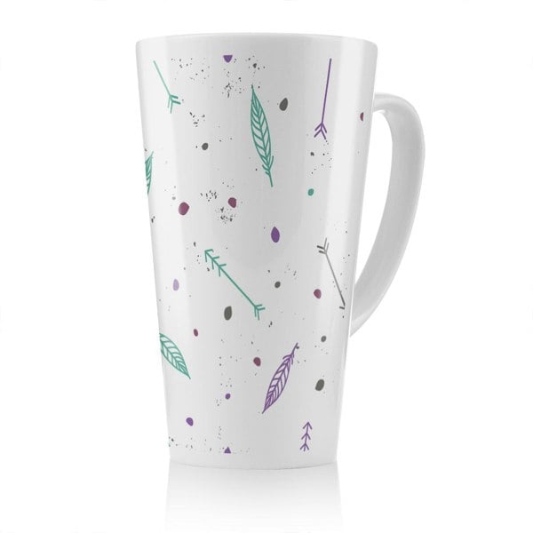 Benjamin Tate Design Cute Cartoon Feathers And Arrows In Boho Style Latte Mug