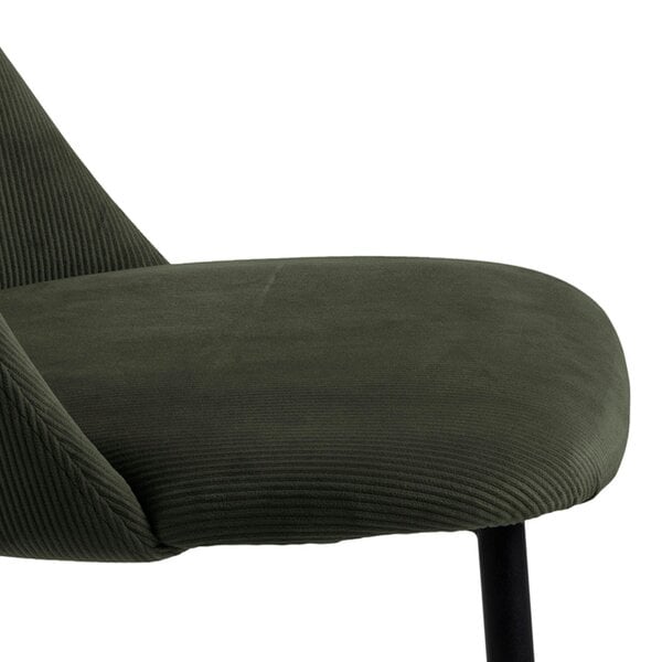 Wyld Haus Set of 4 Svendborg Olive Green Upholstered Dining Chair Black Metal Legs