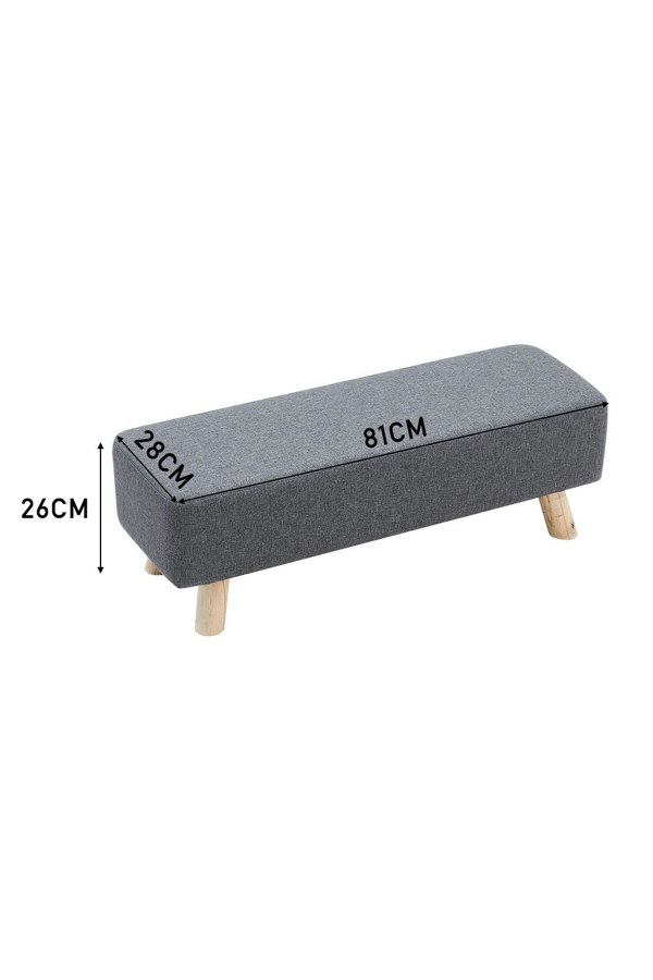 Living and Home 81cm W Dark Grey Rectangular Tofu-shaped Footstool