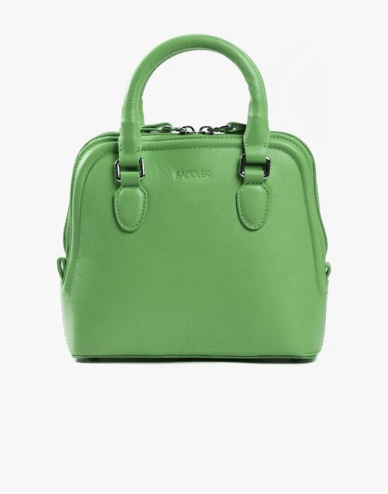 SADDLER KELLY Leather Zip Top Handbag  - Adjustable Strap, Phone Pocket, Crossbody or Handheld - RFID Protected - Jelly Bean