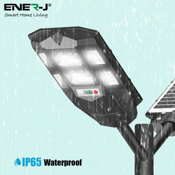 ENER-J 70W Solar Streetlights 6500K with 6V 8W Solar Panel & 6000 mAh Battery & Remote