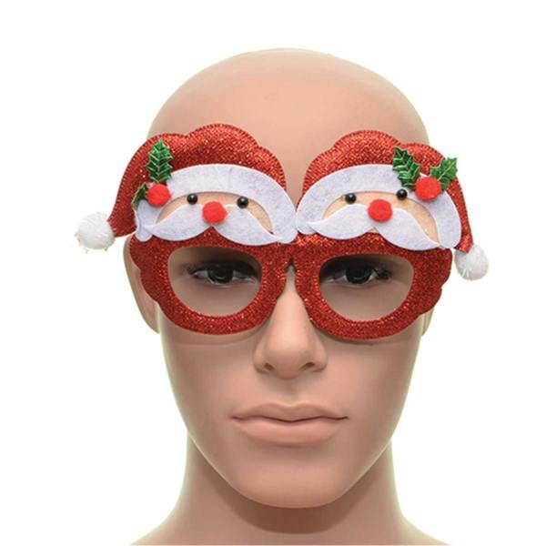 Novelty Red Santa Head Glitter Christmas Glasses for Festive Parties, Photo Booths and Dress-Up Fun image 1