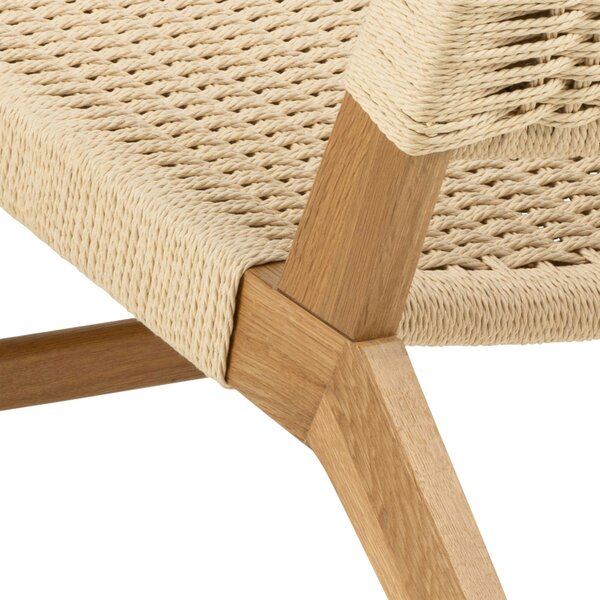 Wyld Haus Wigletree Cream and Natural Oak Wood Lounge Accent Chair