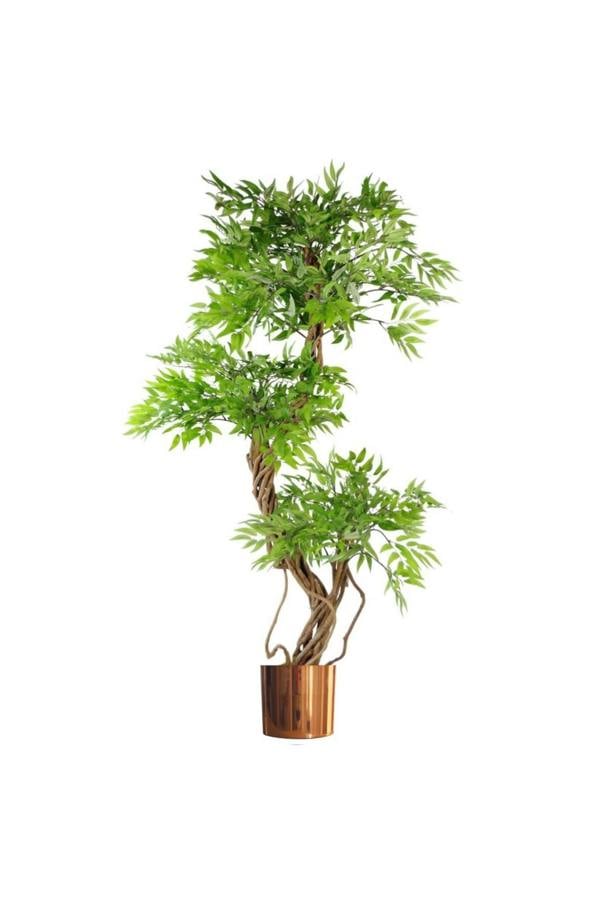 Dyzi Artificial Tree With Natural Wood Trunk Planter 140cm