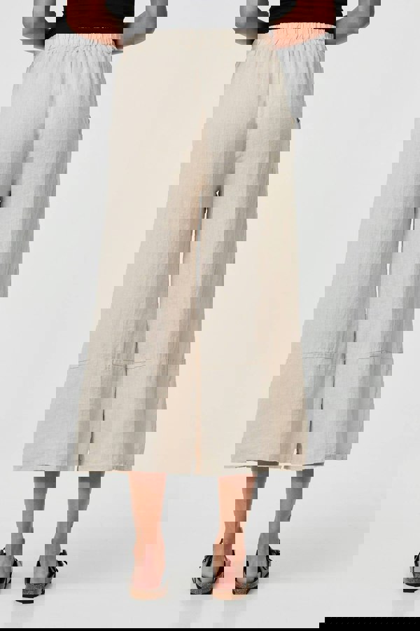 Beige | Floral High Waist Stretchy Crop Trousers
