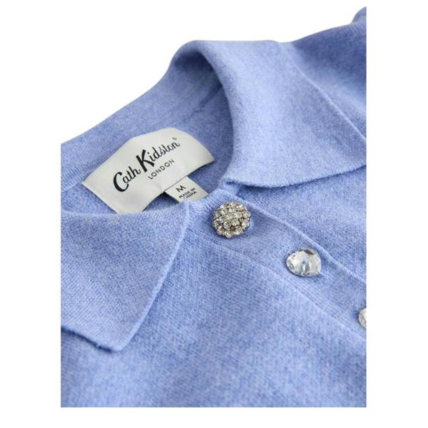 Cath Kidston Womens/Ladies Heart Knitted Pocket Polo Shirt - Blue - 