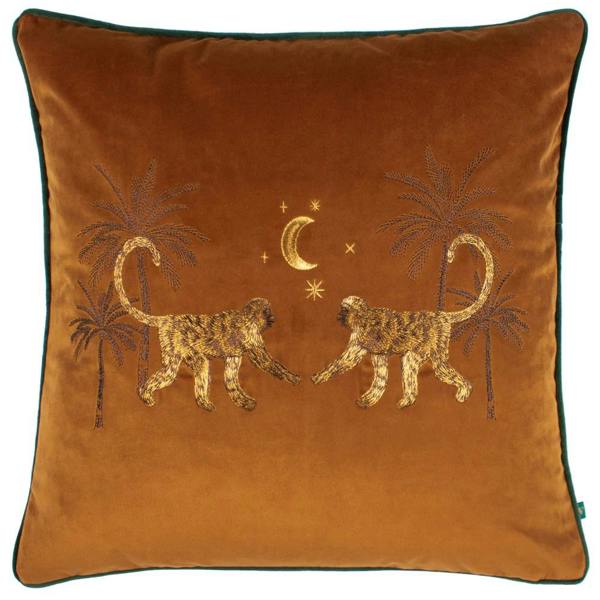 Wylder Dusk Monkey Cushion Cover - Rust - 