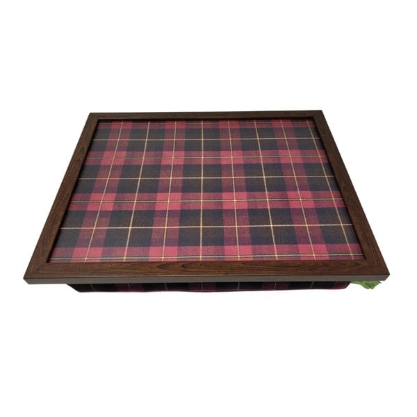 Made in the Mill Luxury Burgundy Boyd Tartan Lap Tray With Bean Bag