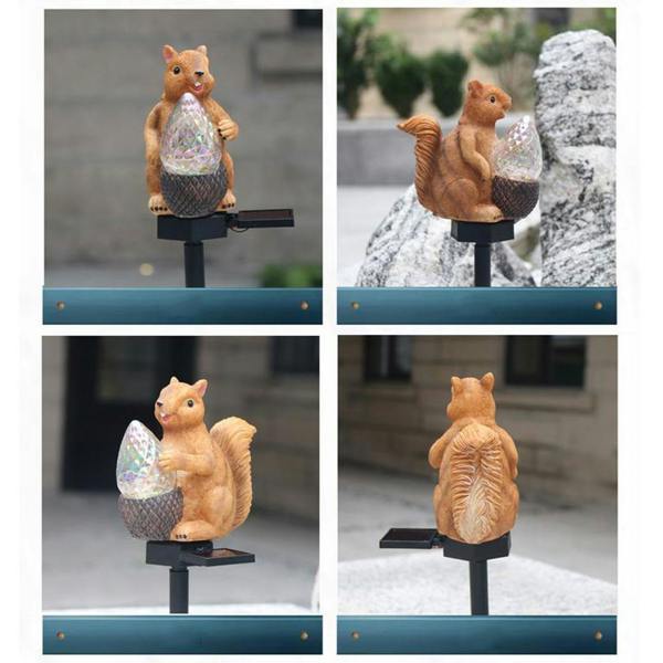 Leaper Solar Colorful Crystal Squirrel Ground Plug Light