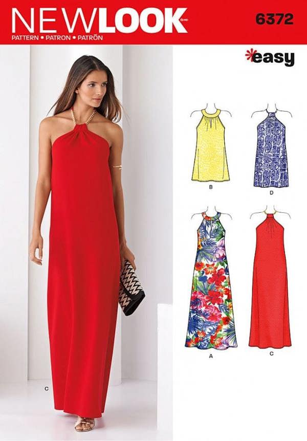 New Look Sewing Pattern 6372, Dresses for Women, A (6-8-10-12-14-16-18) - Easy