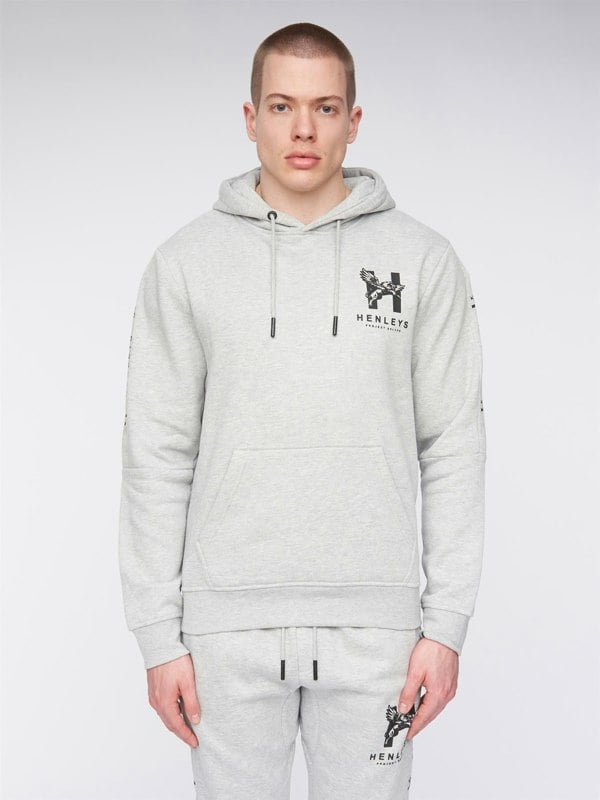 Henleys Tapehen Hoodie - Grey Marl