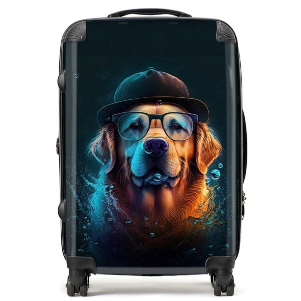 Warren Reed Golden Retriever Dog Splashart Suitcase