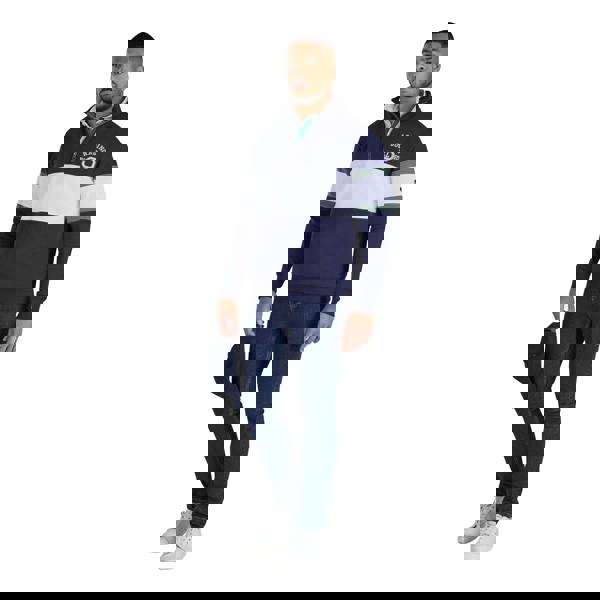 Raging Bull Mens Quarter Zip Sweatshirt - Navy - 