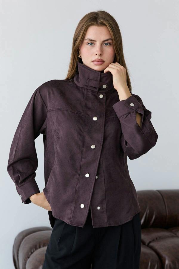 High Neck Press Stud Longline Oversized Jacket