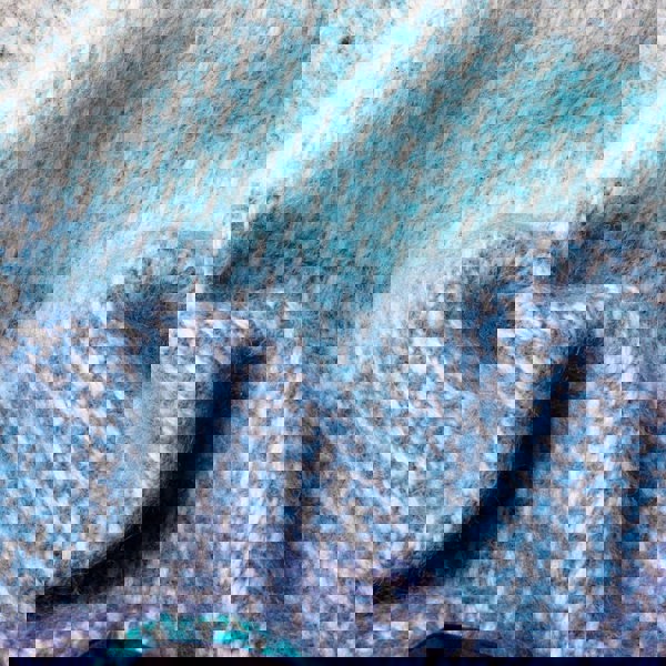 Evening Tales - Pure New Wool Blanket - Super Fluffy - Grey, Turquoise & Blue - Heating & Plumbing London - Throw