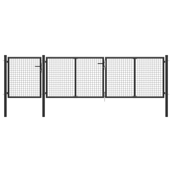 Berkfield Garden Gate Steel 400x100 cm Anthracite