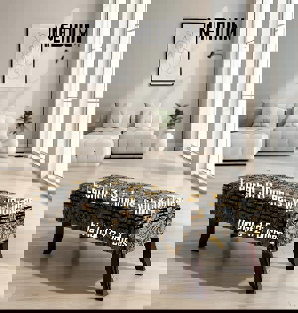 ISTOOLS Premium Mustard Floral Footstool Ottoman – Stylish & Multi-Purpose Seating Solution