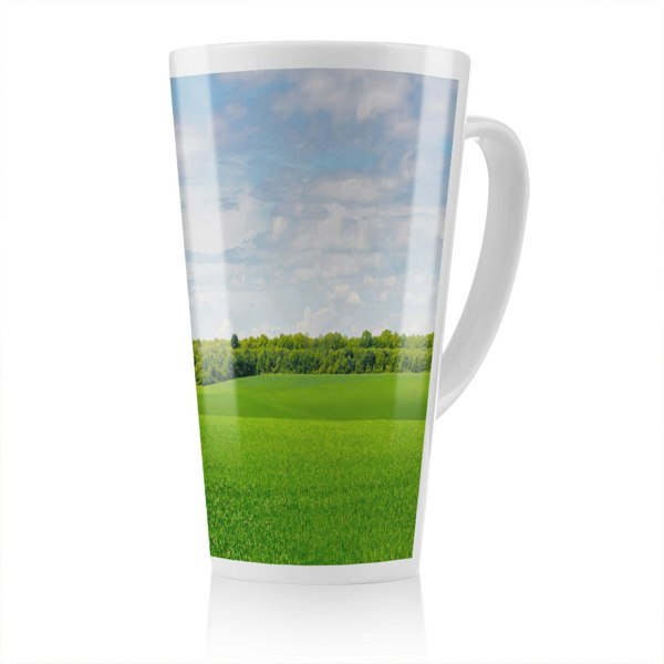 Benjamin Tate Design Summer landscape in the distance Designer Latte Mug
