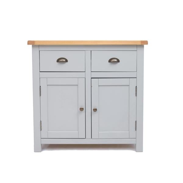 Argenta Light Grey 2 Drawer 2 Door Sideboard Brass Cup Handle