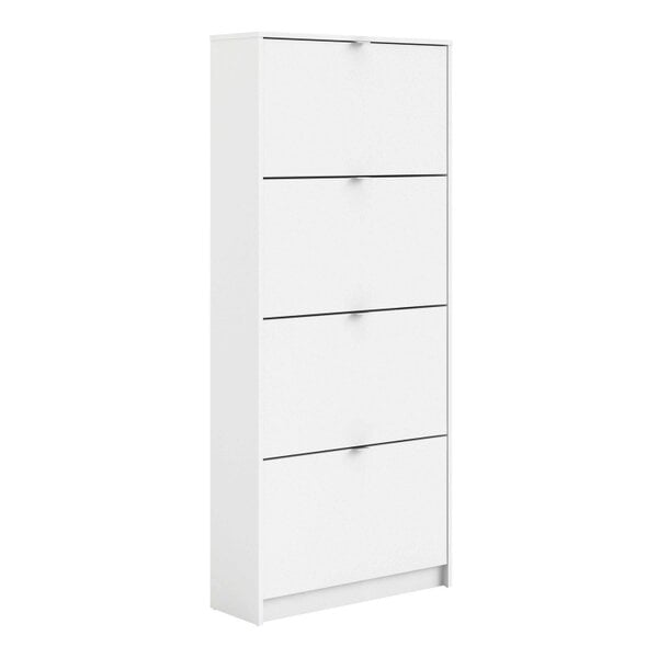 Wyld Haus Prague White Shoe Cabinet 4 Flip Down Doors
