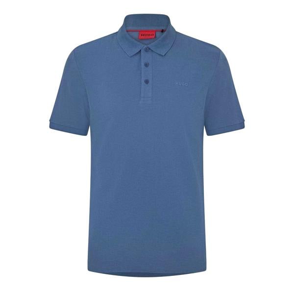 Hugo Mens Donos Cotton Polo Shirt - Medium Blue - 