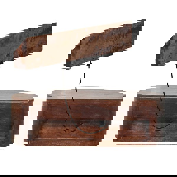 Artisan Furniture Solid Wood Honey Caramel Wall Mounted Rounded Bedside Table