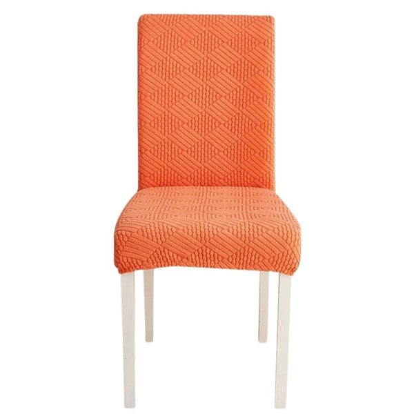 Anyseat Orange Checkered Line Elastic Chair Cover for Dining Room