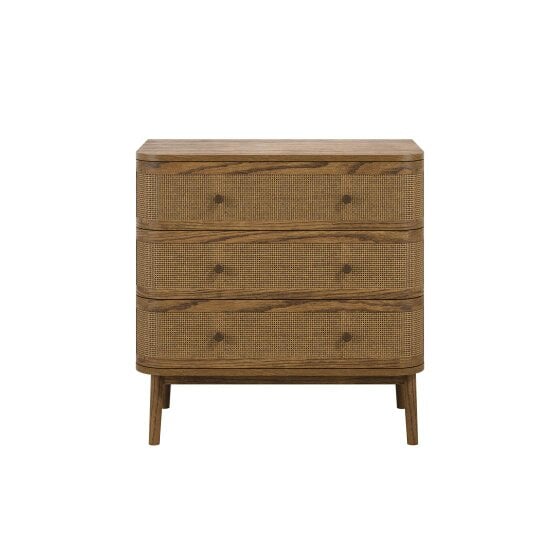 Wyld Haus Pasadena Natural Wood and Rattan Storage Chest 3 Drawers