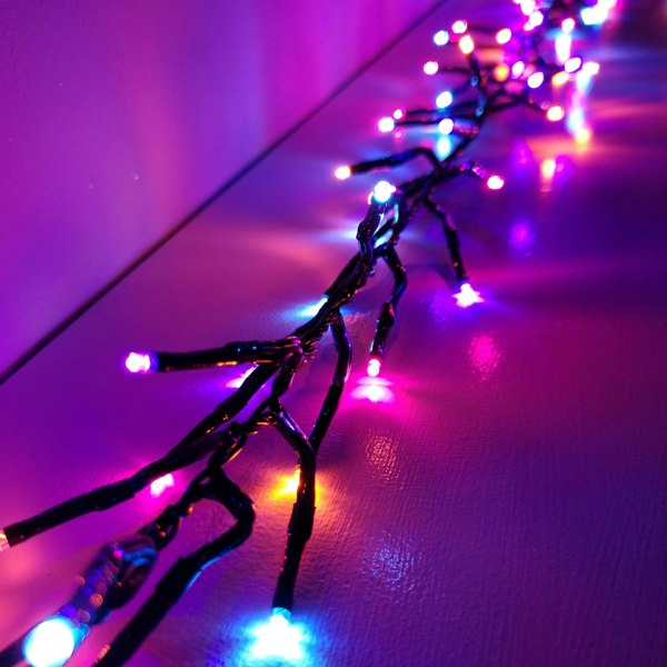 Samuel Alexander 480 LED 6.2m Premier Clusterbrights Indoor Outdoor Multifunction Mains Operated Christmas Cluster Lights with Timer in Rainbow