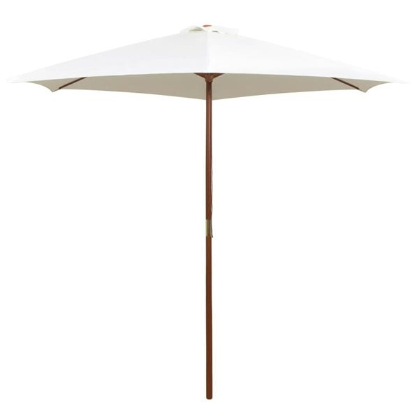 Berkfield Parasol 270x270 cm Wooden Pole Cream White