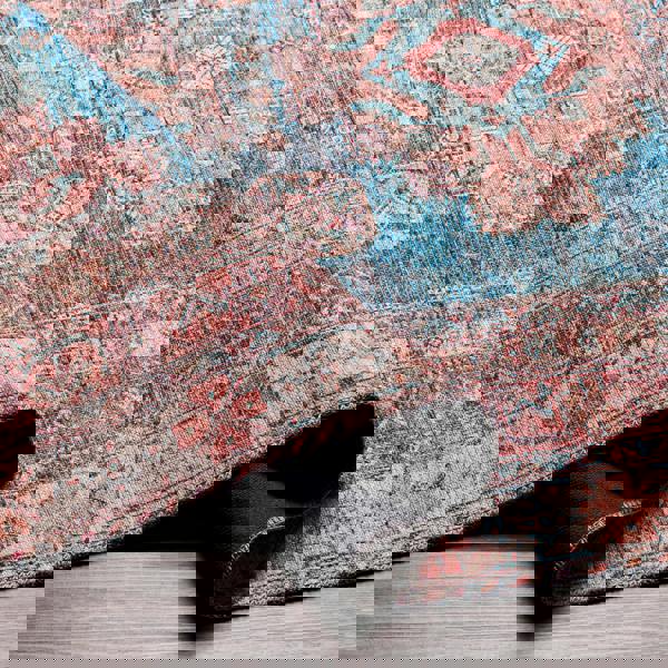 Livabliss Colin-Washable Brown Grey Blue Traditionnal Vintage Boho Rug