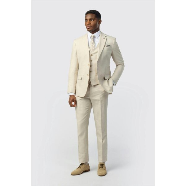 Ted Baker Tailored Fit Stone Linen Cotton Jacket