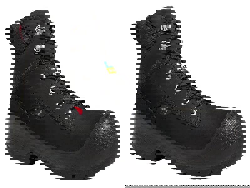 Red Wing Shoes Red Wing VersaPro 3029 Mens 6" Waterproof S7S Safety Ankle Boots, a black waterproof safety boot designed for rugged work environments.