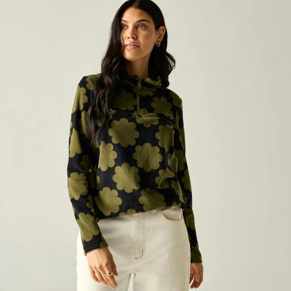 Regatta Womens/Ladies Orla Kiely Sun Daisy Half Zip Fleece - Olive - 