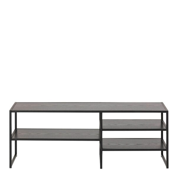 Wyld Haus El Paso Black Metal Open TV Unit 3 Black Shelves