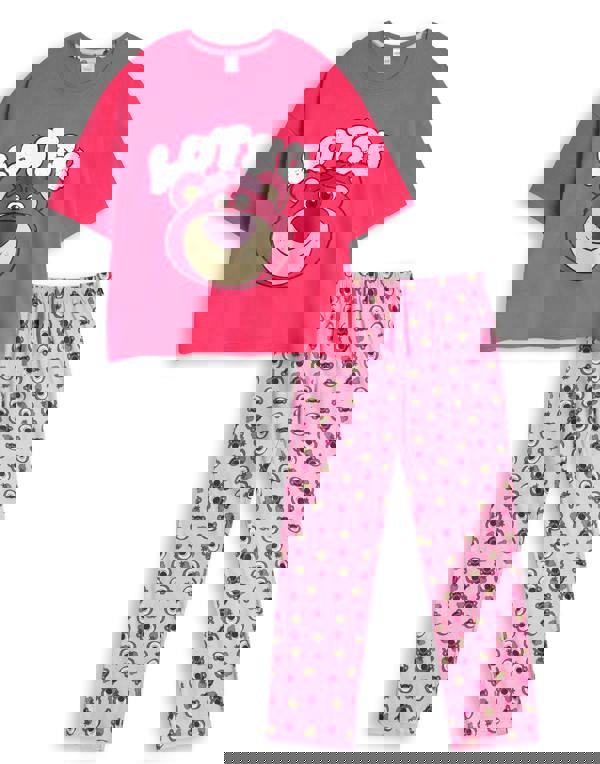 Disney Womens Pink Lotso Short Sleeve Long Leg Pyjama Set