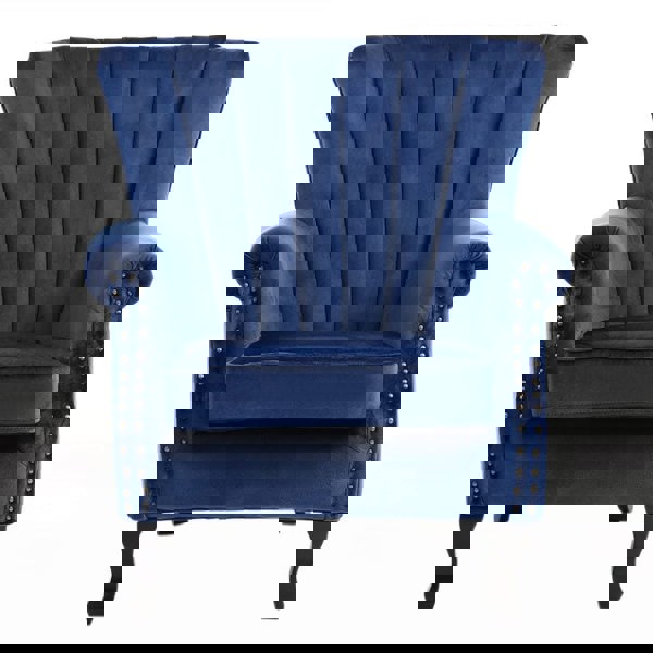 Blue Velvet Wingback Chair Upholstered Armchair Wingback Chairs Living and Home