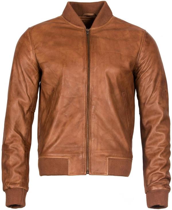 Infinity Leather Mens Varisty Classic Leather Bomber Jacket
