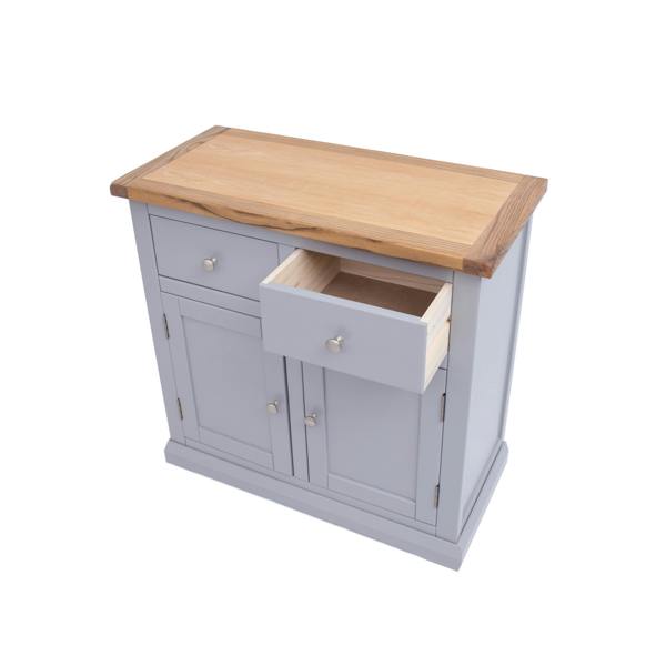 Cabinet Bits Rocca Grey 2 Drawer 2 Door Sideboard Chrome Knob