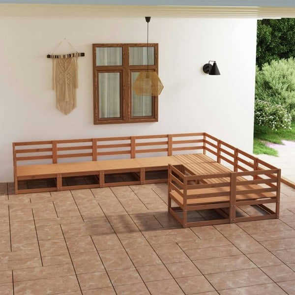 Berkfield 9 Piece Garden Lounge Set Solid Pinewood