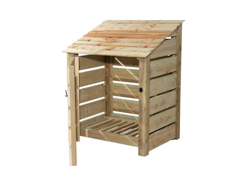 Arbor Garden Solutions Slatted Wooden Log Store with Door W-99cm, H-126cm Or 180cm, D-88cm