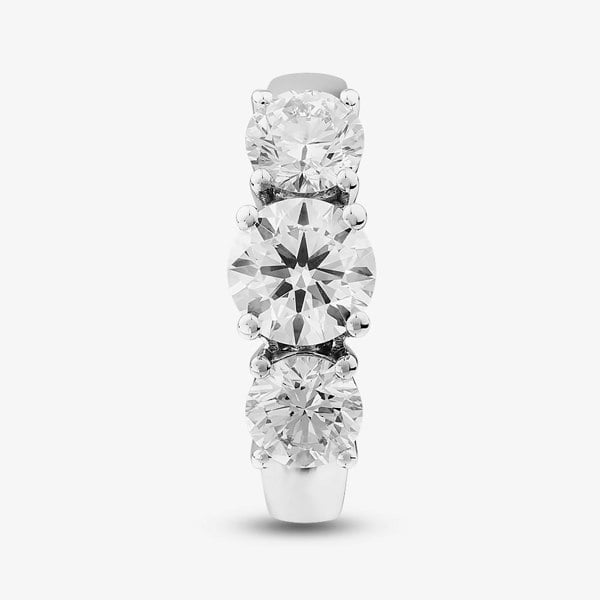 T. H. Baker 9ct White Gold 2.00ct Certified Lab Grown Brilliant Cut Diamond Three Stone Ring LGR5026-200