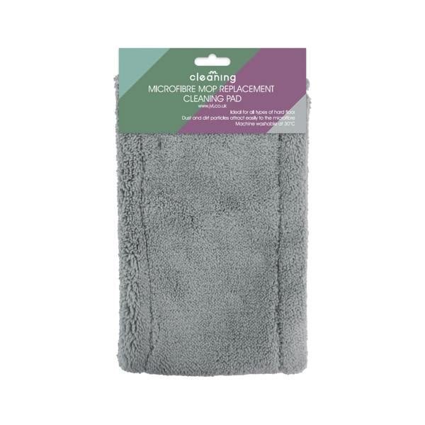 JVL Microfibre Mop Replacement Cleaning Pad - Grey x 2